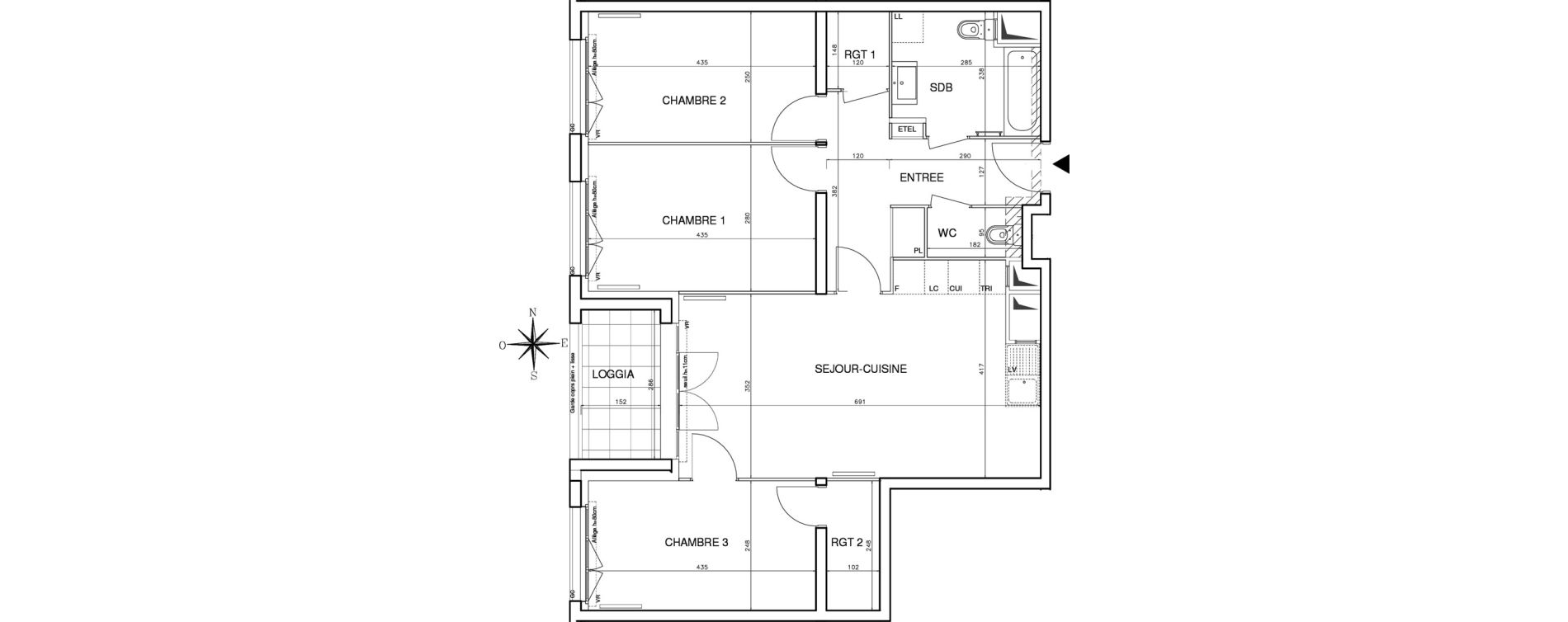 Appartement T4 de 80,18 m2 &agrave; Bobigny Centre