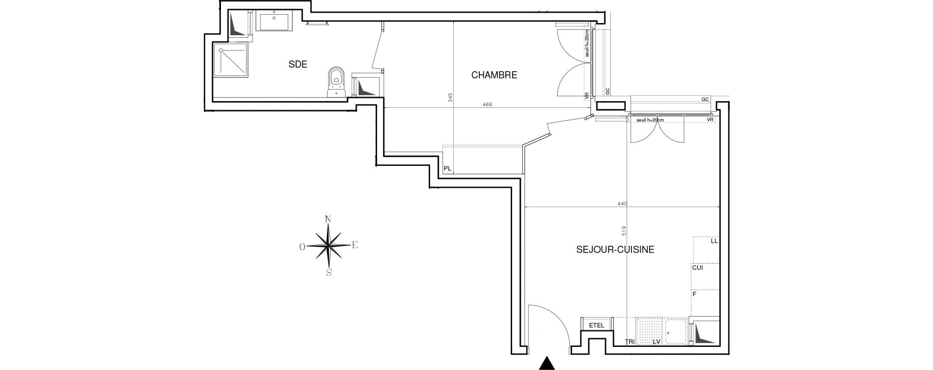 Appartement T2 de 41,30 m2 &agrave; Bobigny Centre
