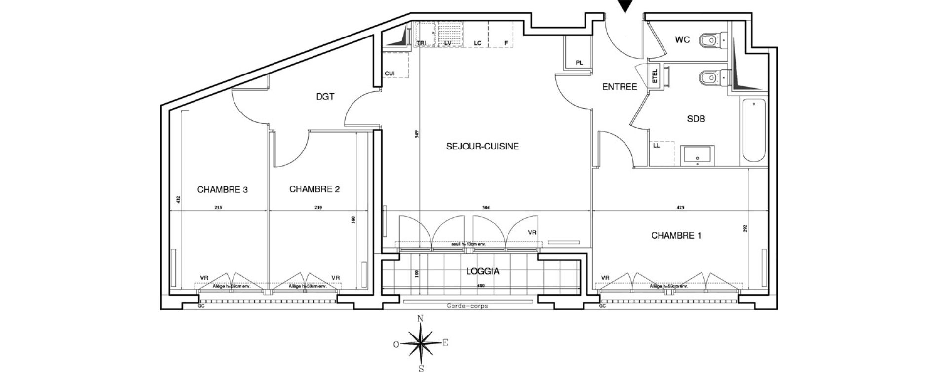 Appartement T4 de 76,57 m2 &agrave; Bobigny Centre