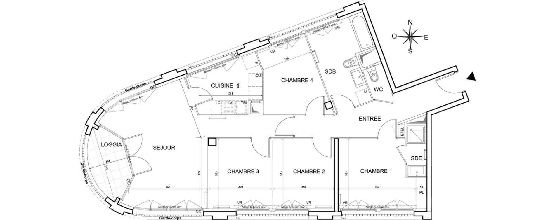 Appartement T5 de 94,02 m2 &agrave; Bobigny Centre