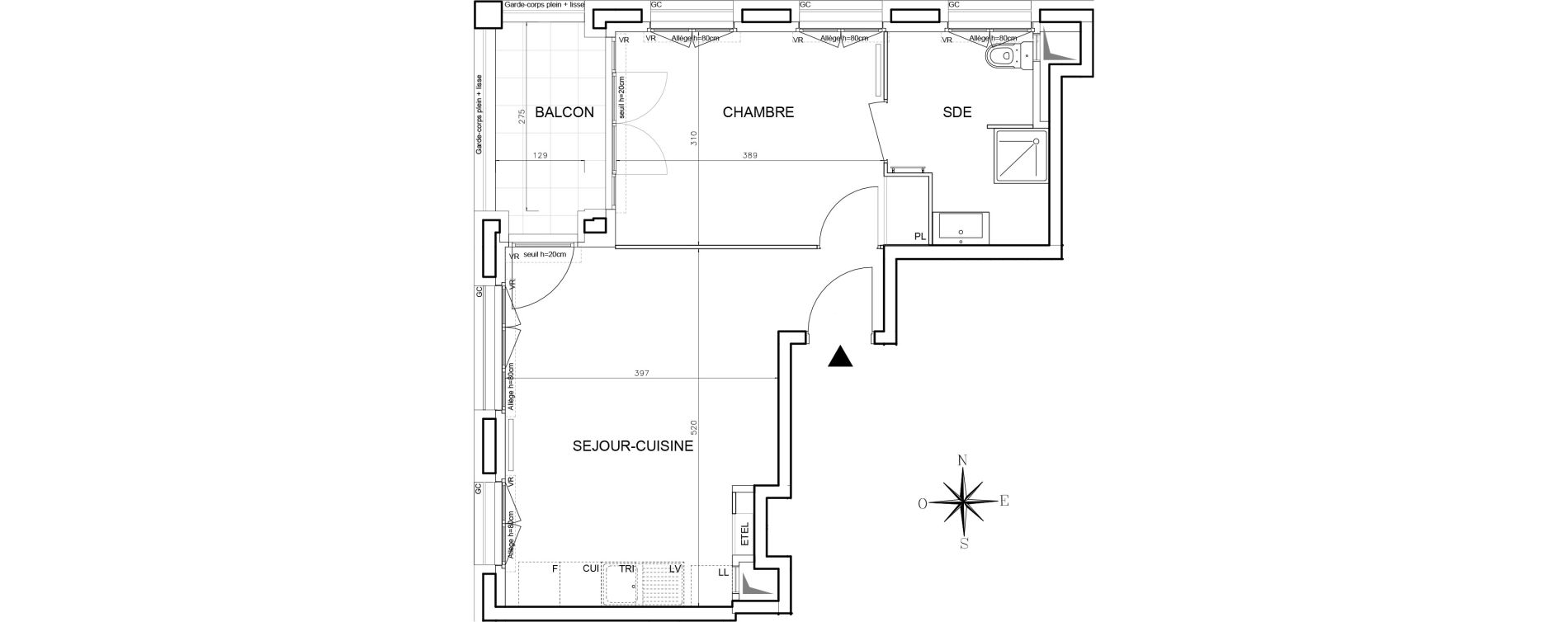 Appartement T2 de 40,27 m2 &agrave; Bobigny Centre