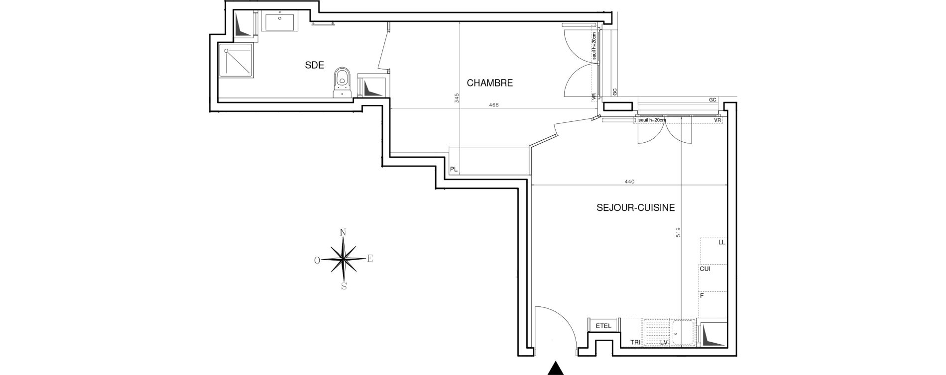 Appartement T2 de 41,31 m2 &agrave; Bobigny Centre