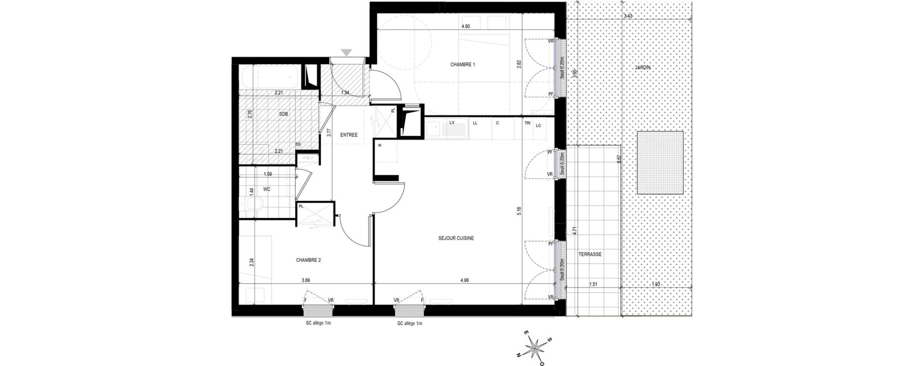 Appartement T3 de 63,00 m2 &agrave; Bobigny Edouard vaillant