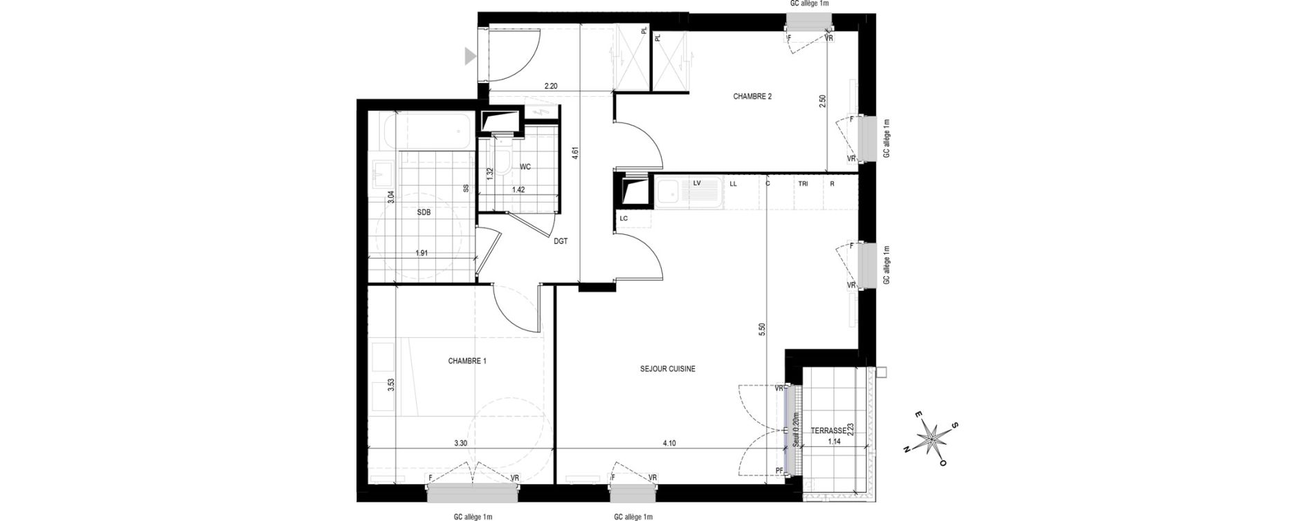 Appartement T3 de 62,04 m2 &agrave; Bobigny Edouard vaillant