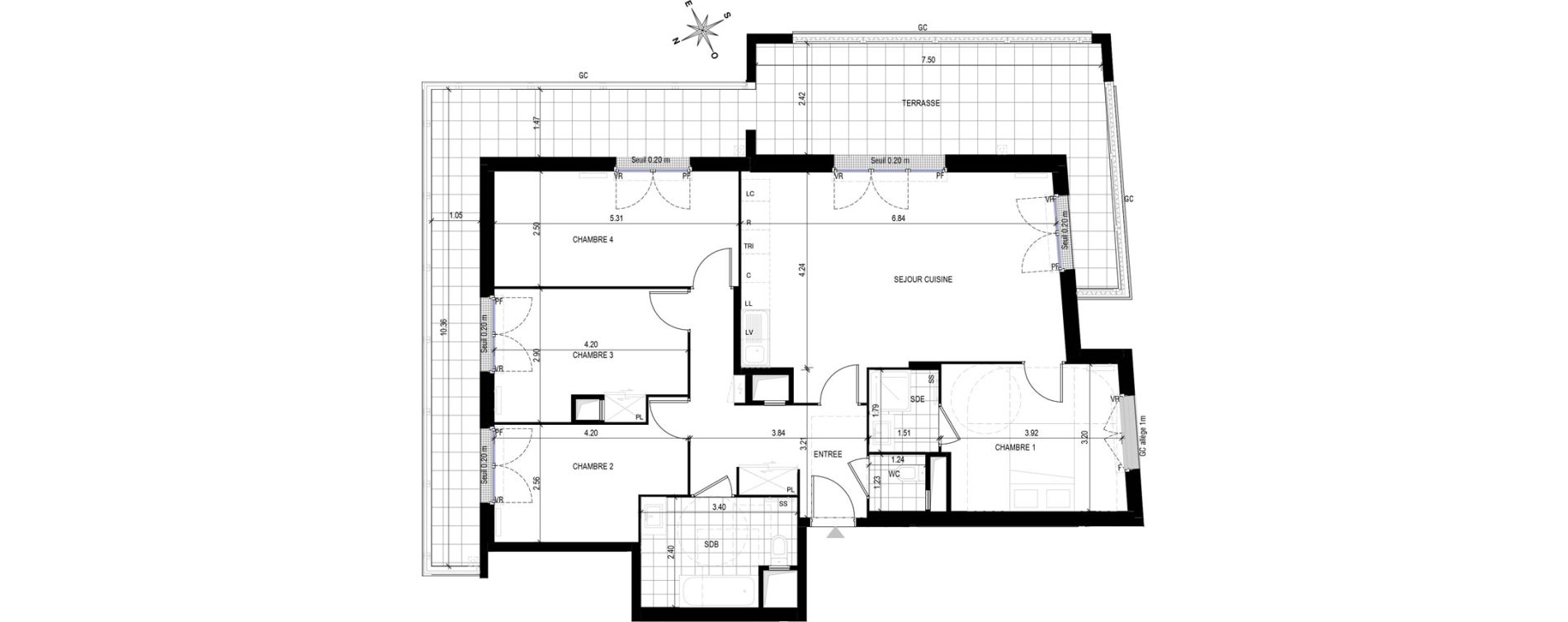 Appartement T5 de 99,36 m2 &agrave; Bobigny Edouard vaillant