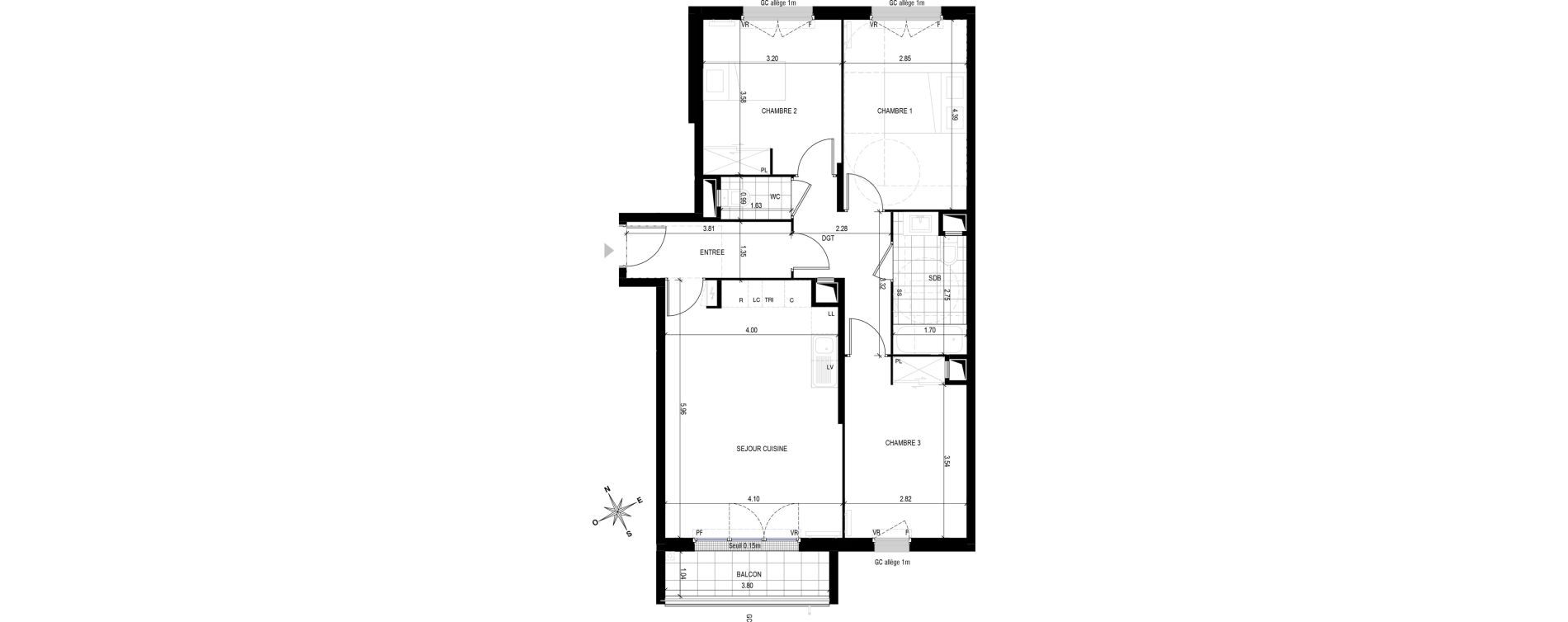 Appartement T4 de 76,97 m2 &agrave; Bobigny Edouard vaillant