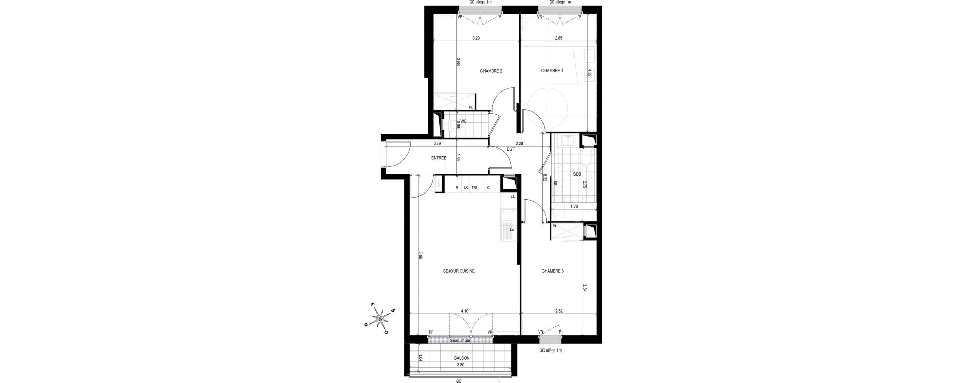 Appartement T4 de 76,95 m2 &agrave; Bobigny Edouard vaillant