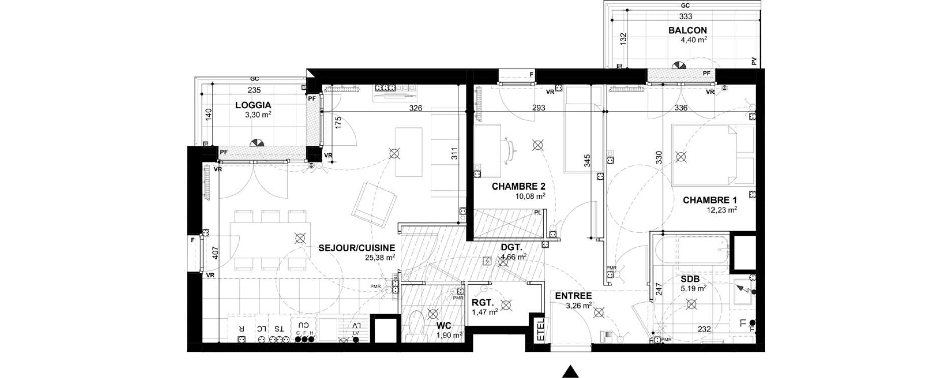 Appartement T3 de 64,17 m2 &agrave; Bobigny Edouard vaillant