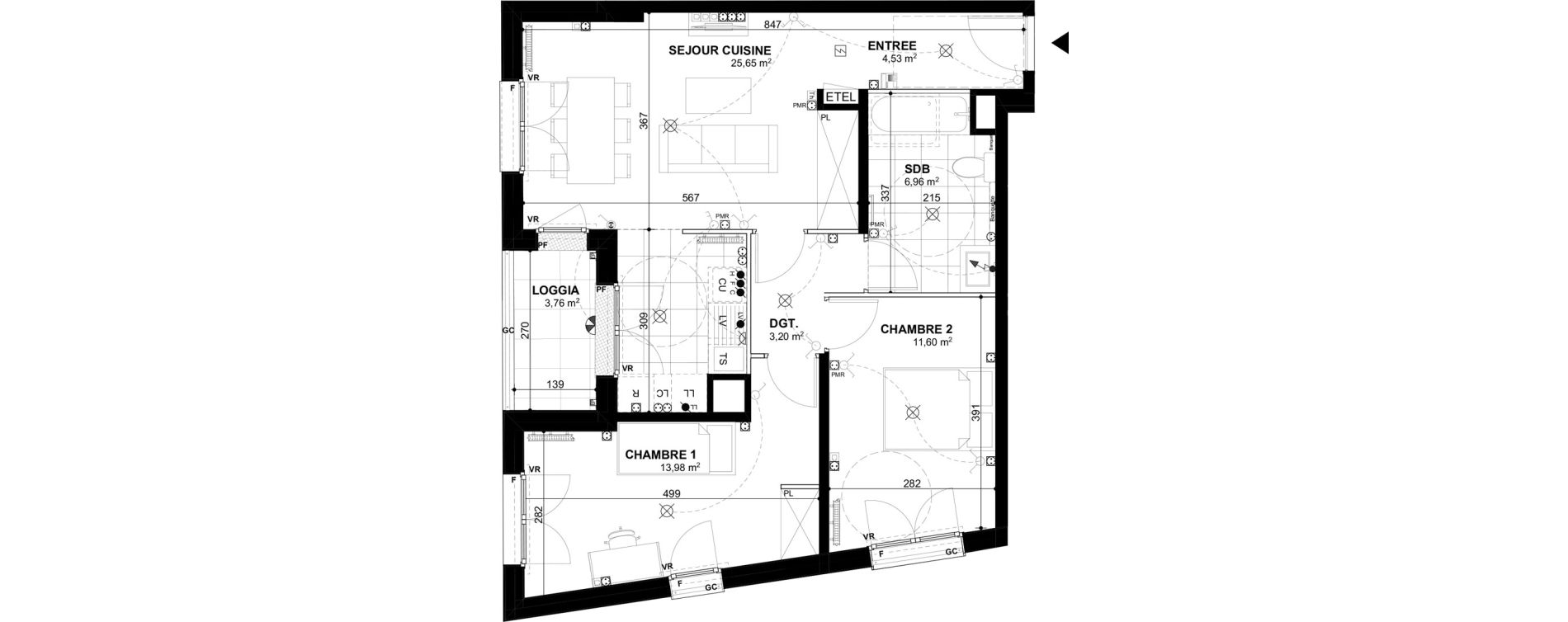 Appartement T3 de 65,92 m2 &agrave; Bobigny Edouard vaillant