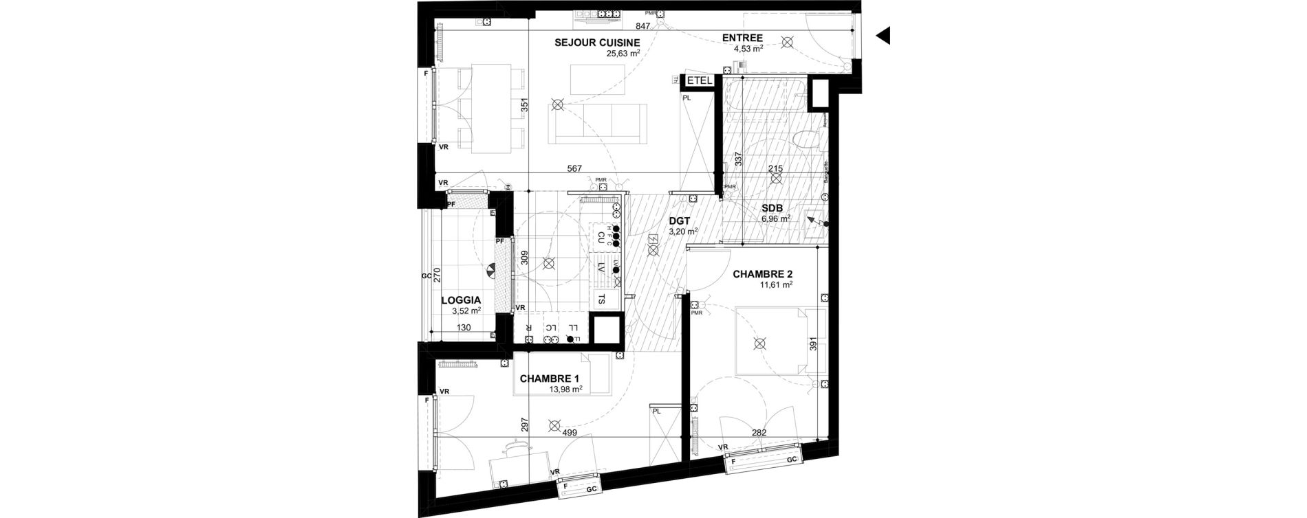 Appartement T3 de 65,91 m2 &agrave; Bobigny Edouard vaillant