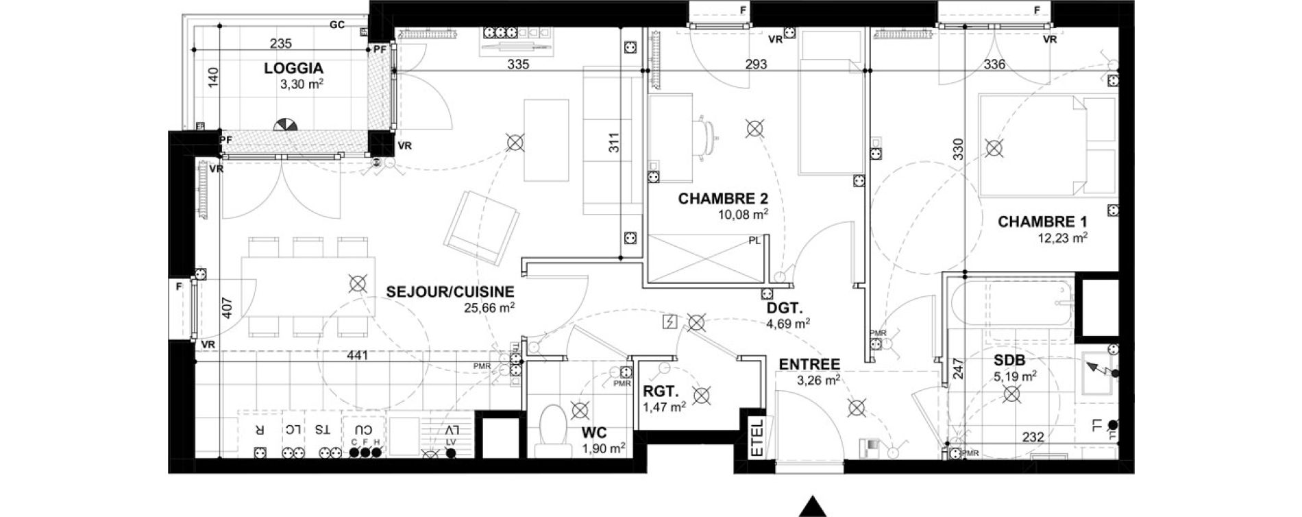 Appartement T3 de 64,48 m2 &agrave; Bobigny Edouard vaillant