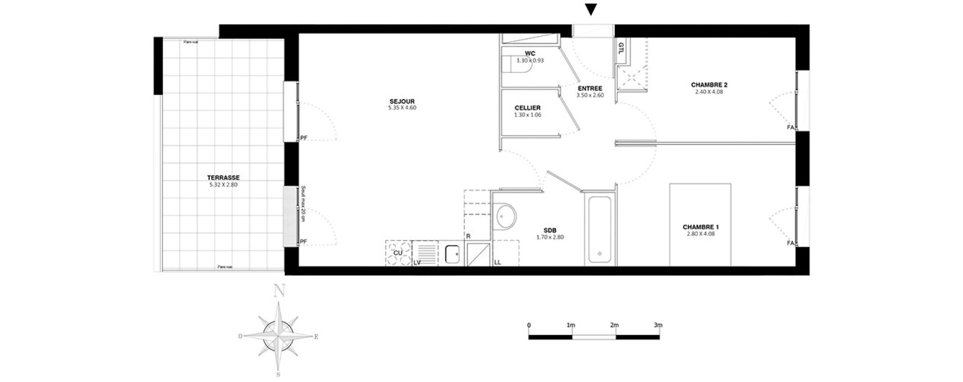 Appartement T3 de 58,20 m2 &agrave; Bobigny Centre