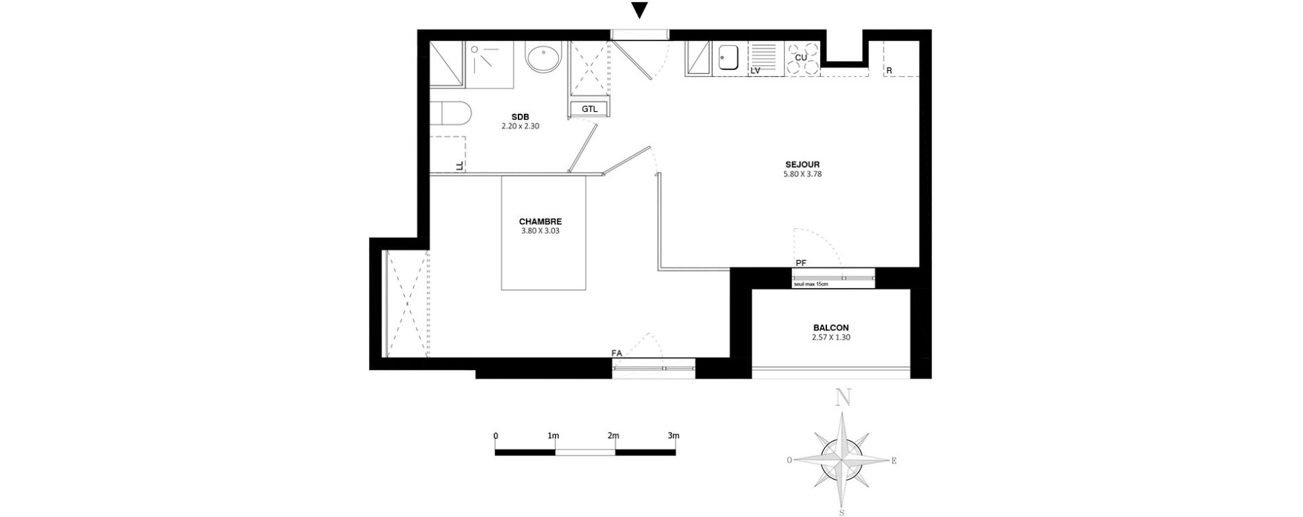 Appartement T2 de 38,10 m2 &agrave; Bobigny Centre