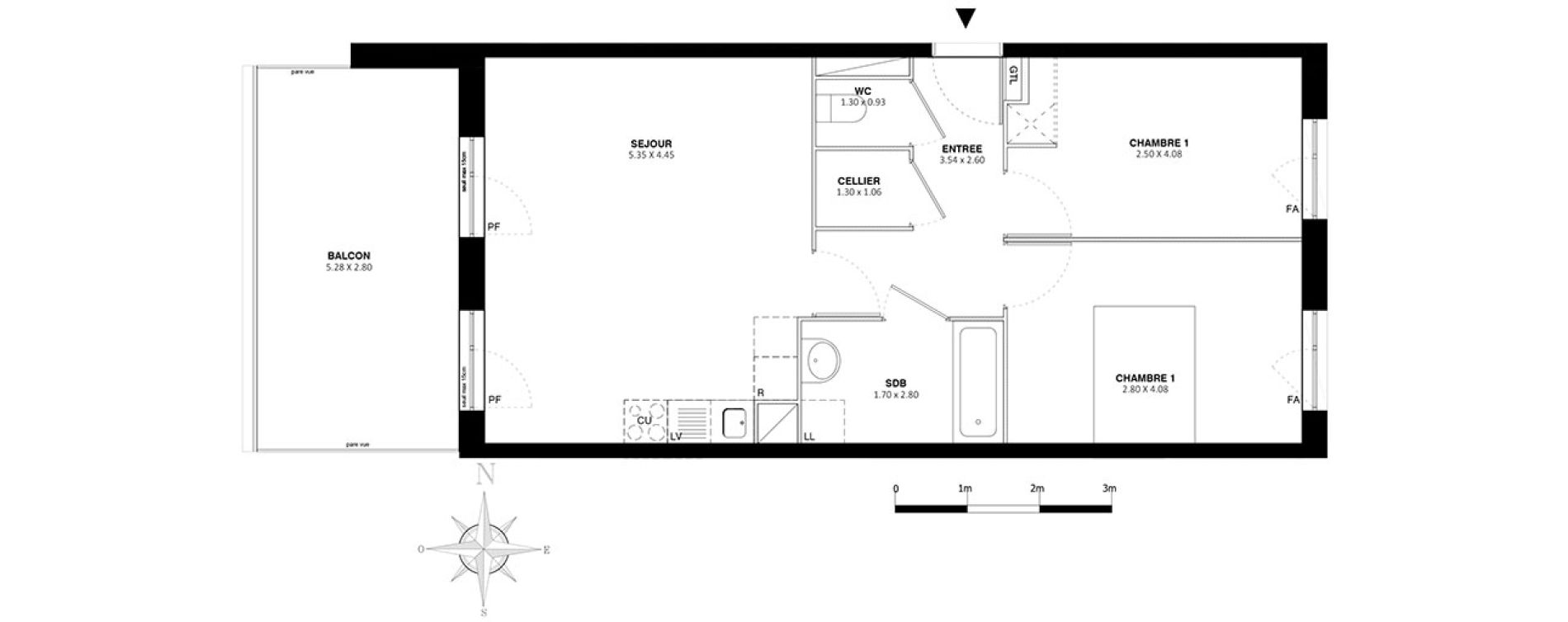Appartement T3 de 58,40 m2 &agrave; Bobigny Centre