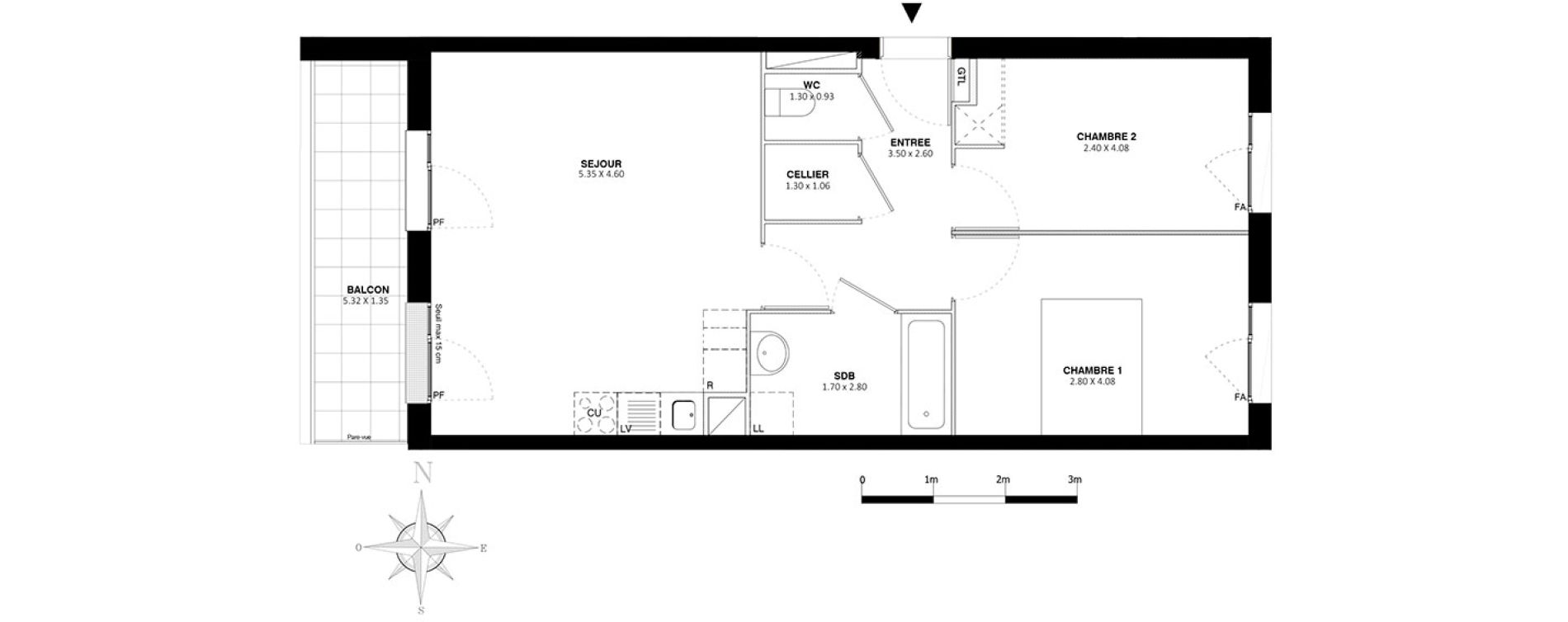 Appartement T3 de 58,20 m2 &agrave; Bobigny Centre