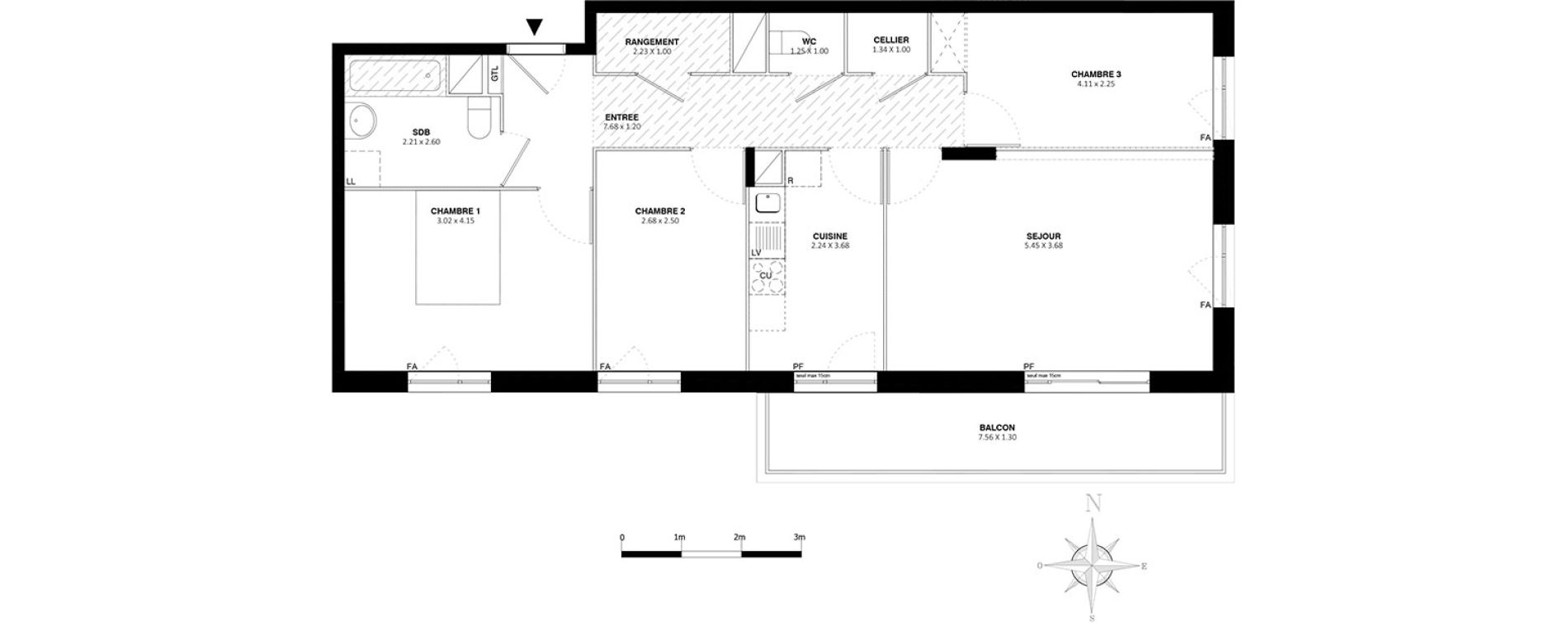 Appartement T4 de 80,10 m2 &agrave; Bobigny Centre