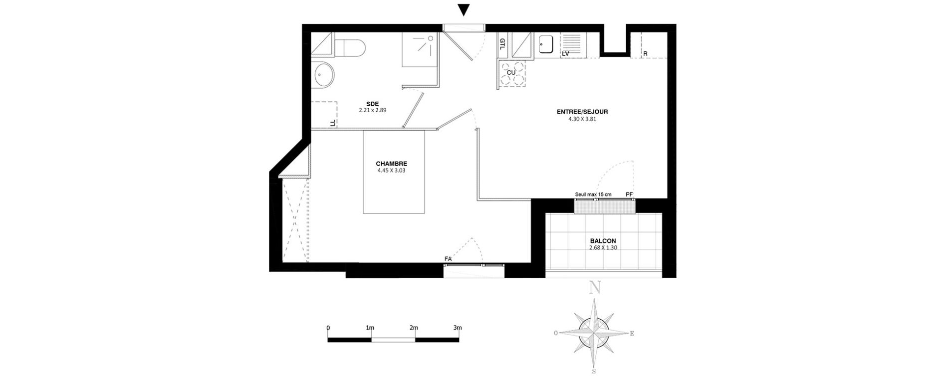 Appartement T2 de 37,90 m2 &agrave; Bobigny Centre