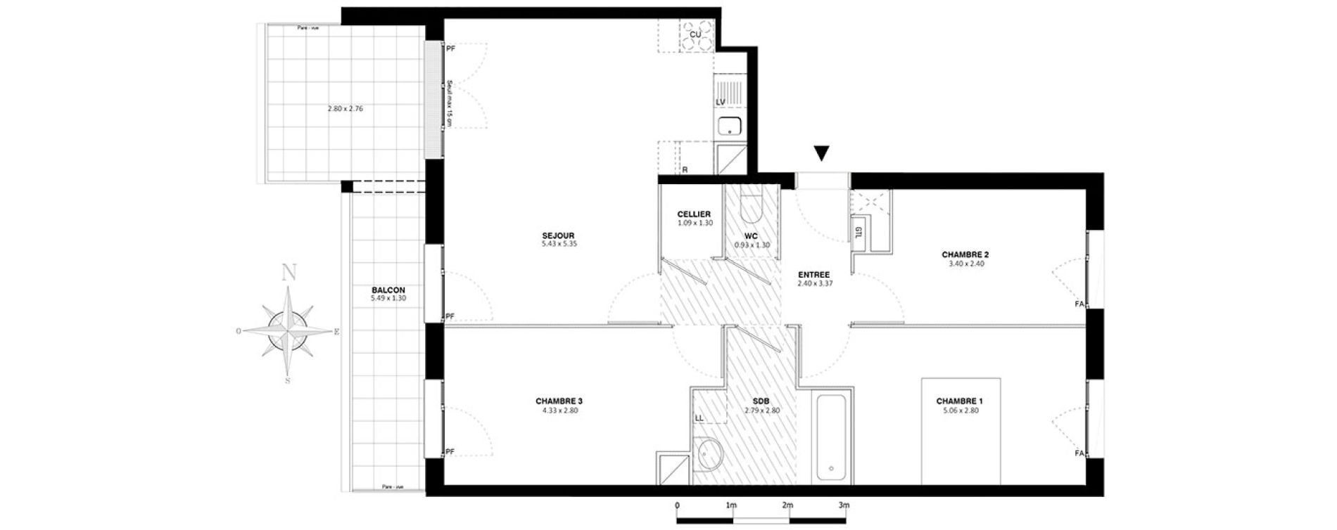 Appartement T4 de 73,40 m2 &agrave; Bobigny Centre