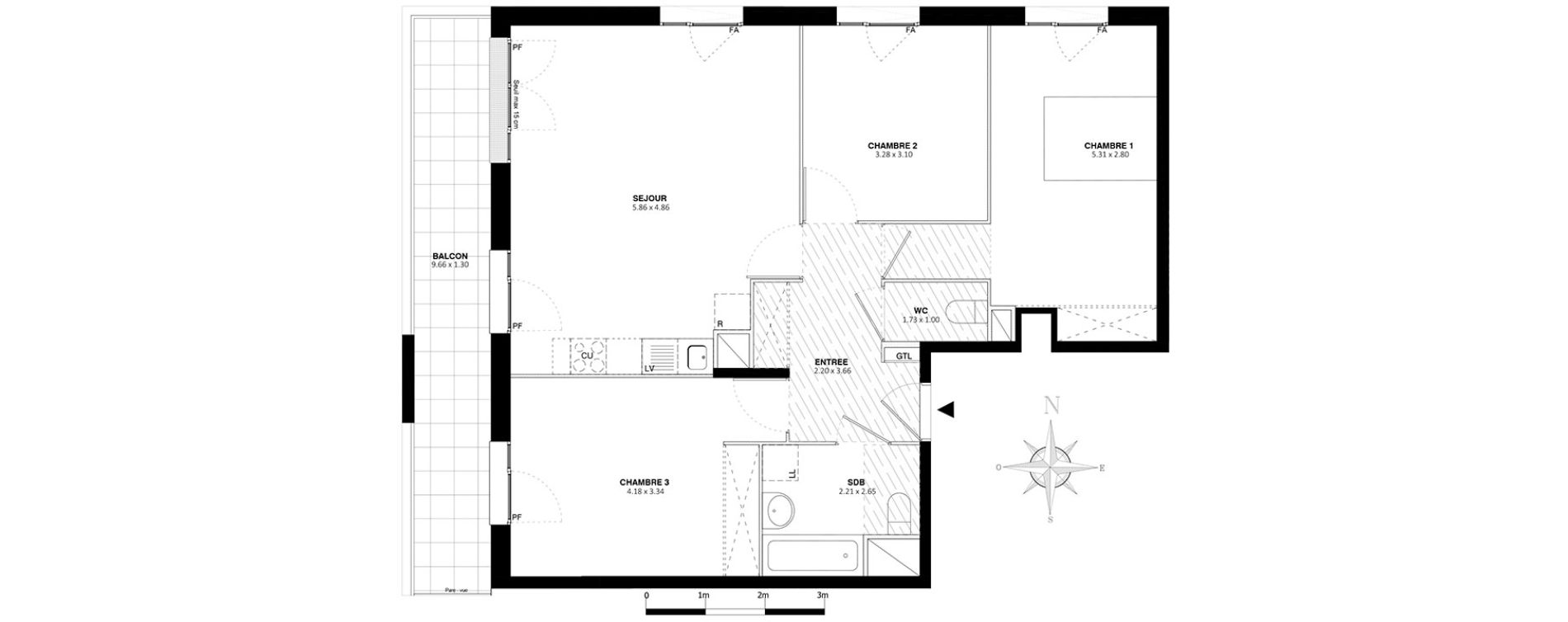 Appartement T4 de 81,20 m2 &agrave; Bobigny Centre