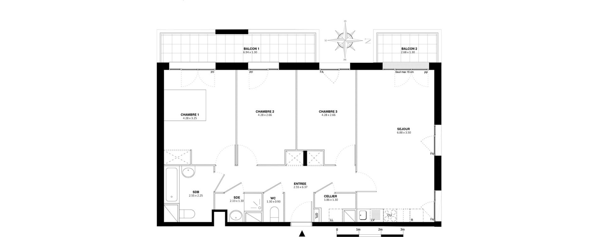 Appartement T4 de 80,30 m2 &agrave; Bobigny Centre