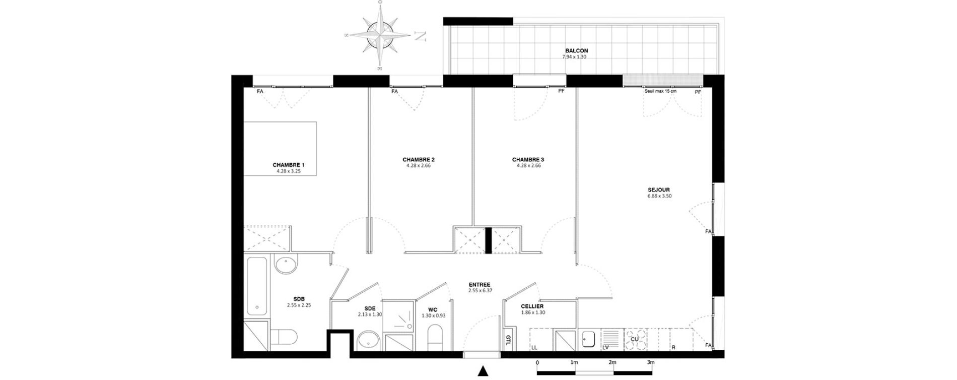 Appartement T4 de 80,30 m2 &agrave; Bobigny Centre