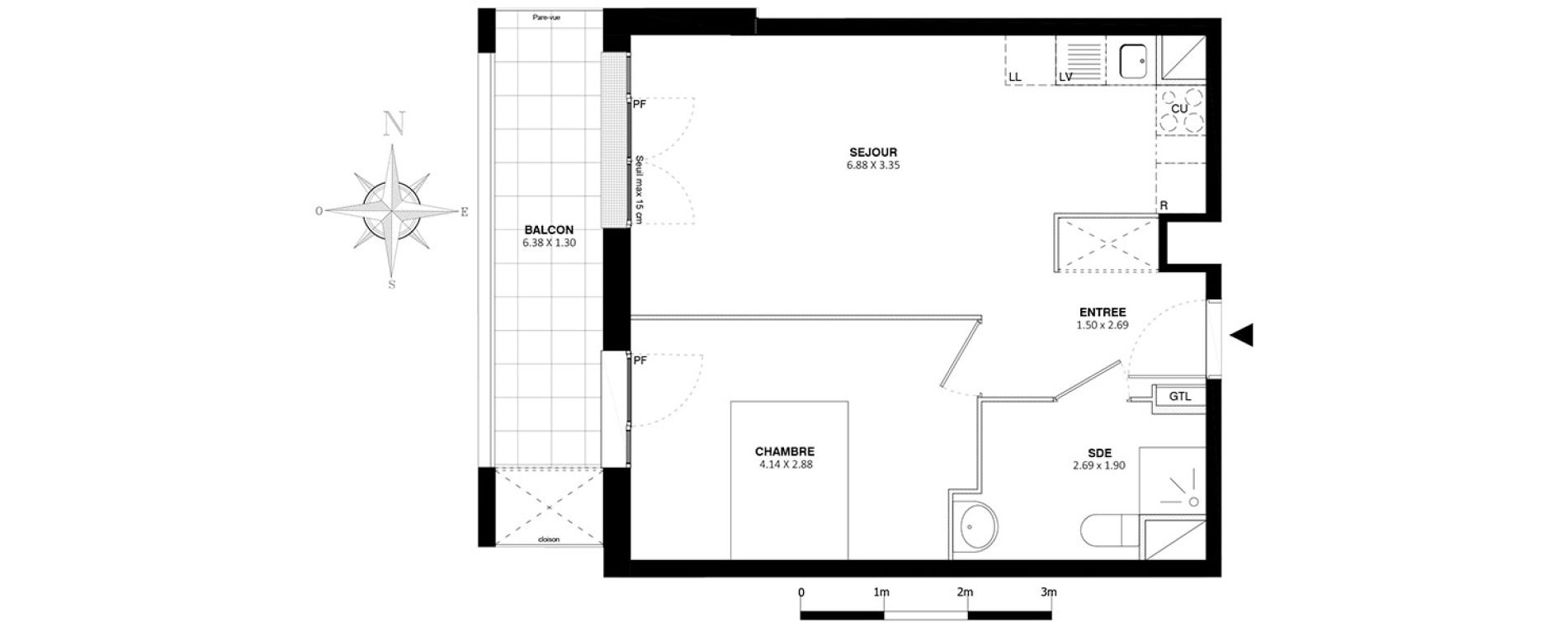 Appartement T2 de 41,10 m2 &agrave; Bobigny Centre