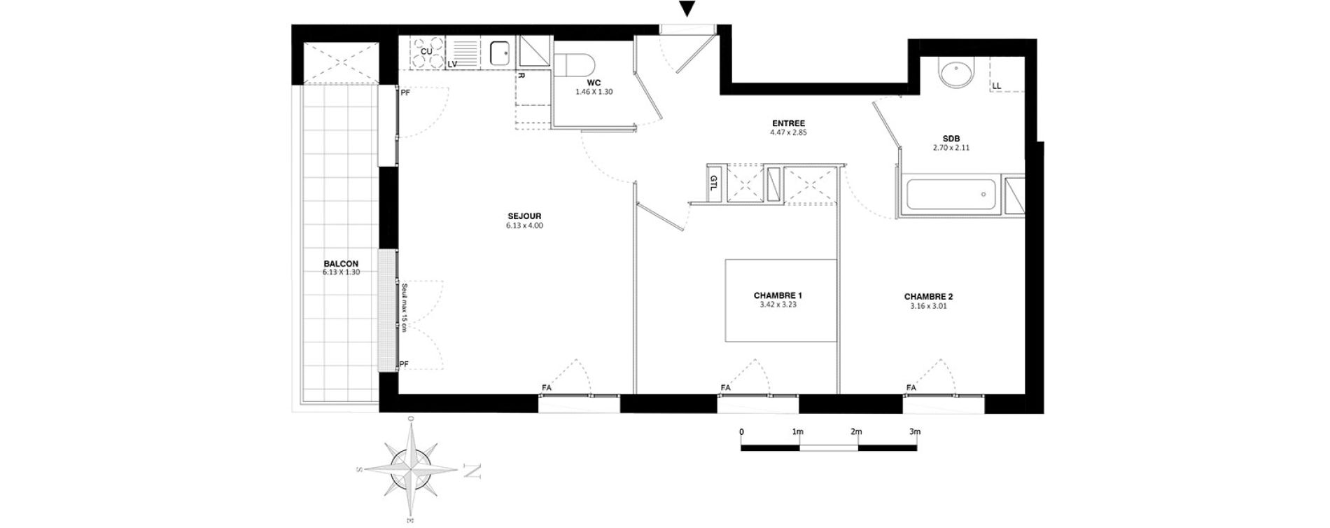 Appartement T3 de 59,30 m2 &agrave; Bobigny Centre