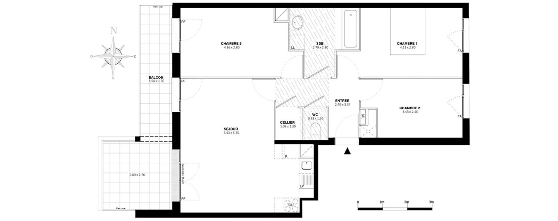 Appartement T4 de 73,20 m2 &agrave; Bobigny Centre