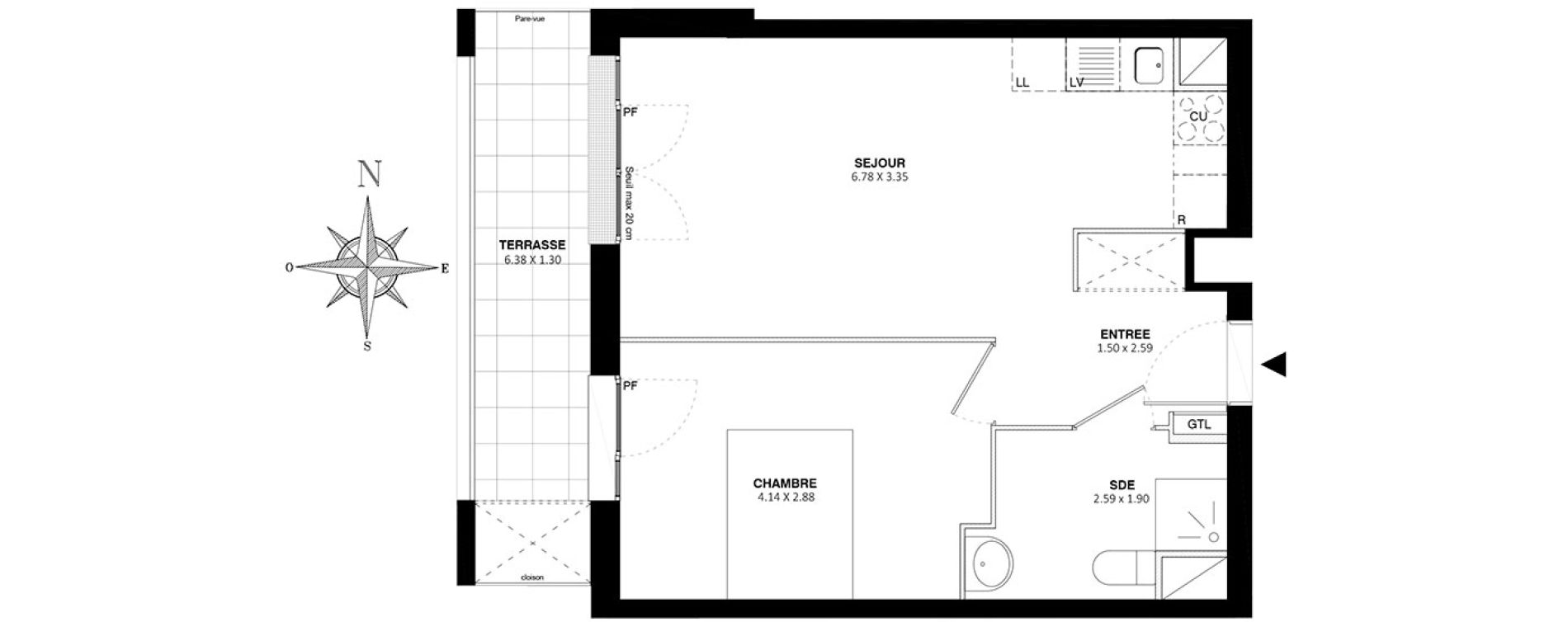 Appartement T2 de 40,60 m2 &agrave; Bobigny Centre