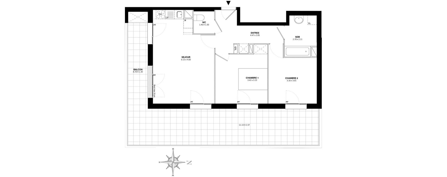 Appartement T3 de 59,30 m2 &agrave; Bobigny Centre