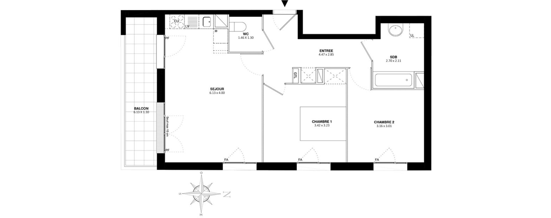 Appartement T3 de 59,10 m2 &agrave; Bobigny Centre