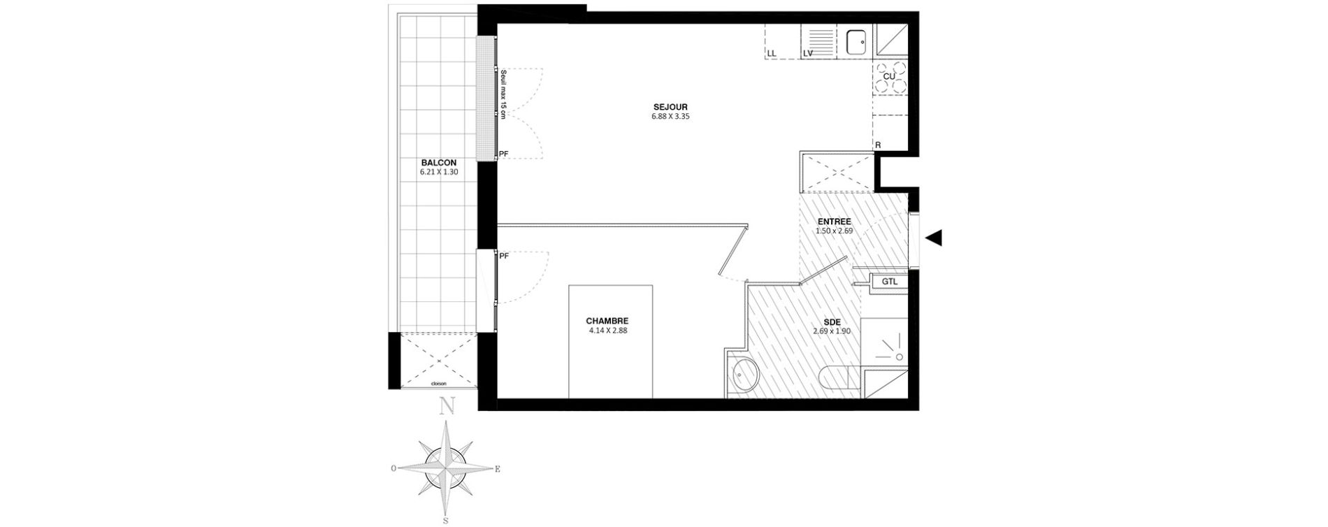 Appartement T2 de 41,10 m2 &agrave; Bobigny Centre