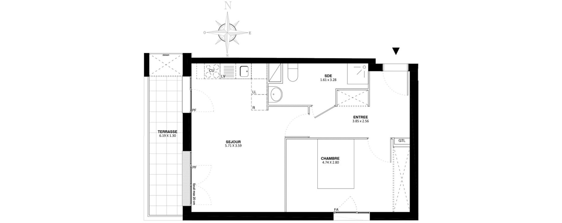 Appartement T2 de 46,00 m2 &agrave; Bobigny Centre