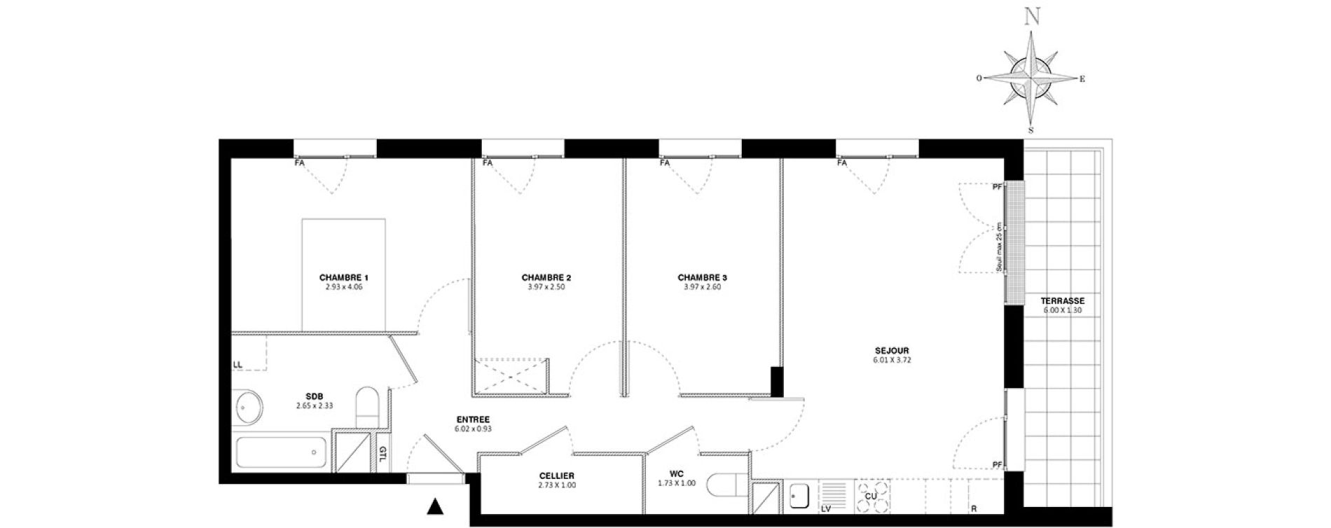 Appartement T4 de 72,60 m2 &agrave; Bobigny Centre