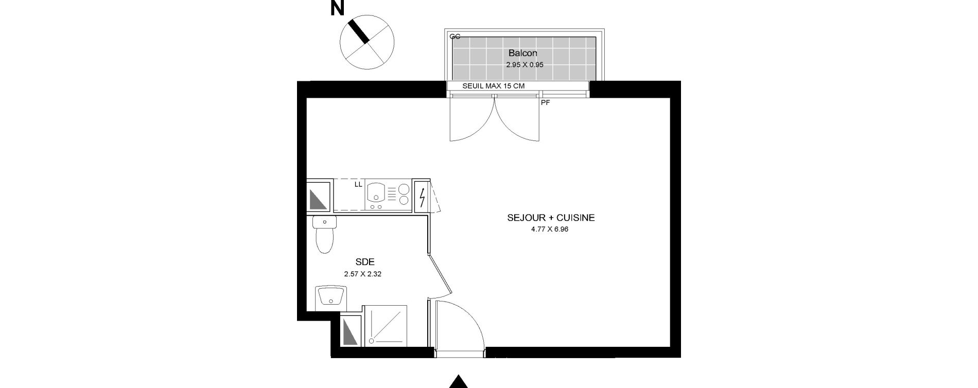 Appartement T1 de 31,60 m2 &agrave; Bobigny Centre