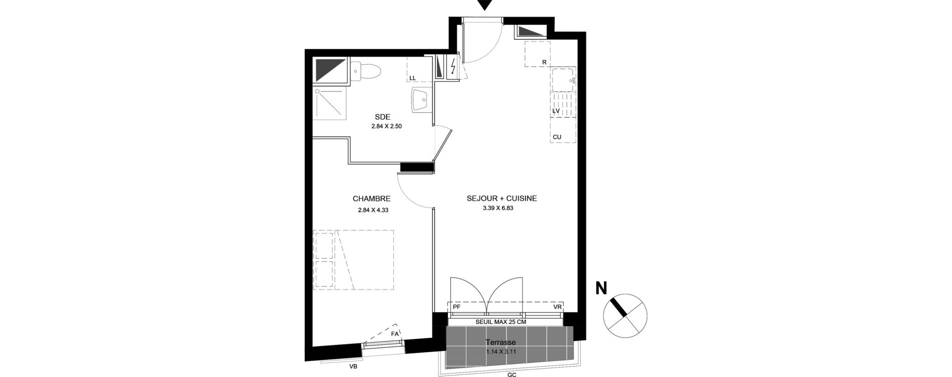 Appartement T2 de 40,18 m2 &agrave; Bobigny Centre