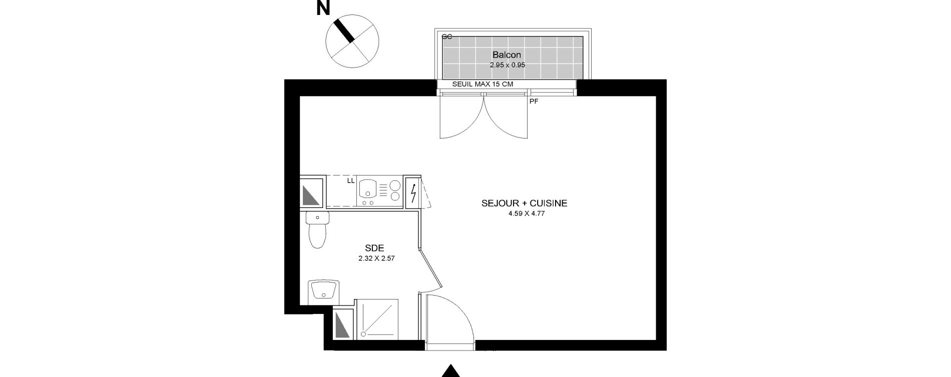 Appartement T1 de 31,60 m2 &agrave; Bobigny Centre