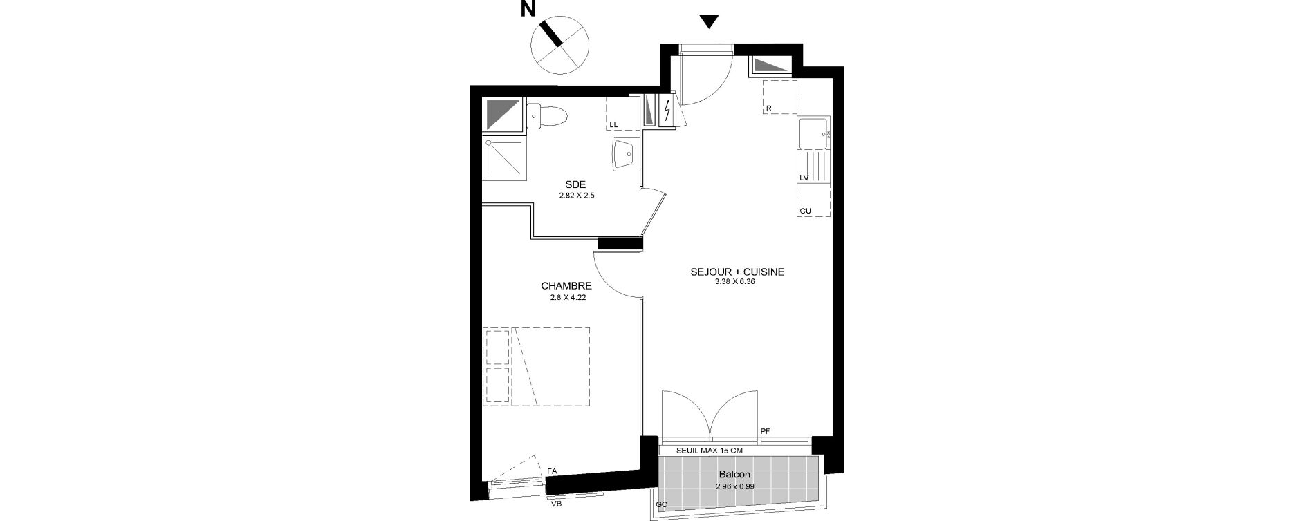 Appartement T2 de 40,01 m2 &agrave; Bobigny Centre
