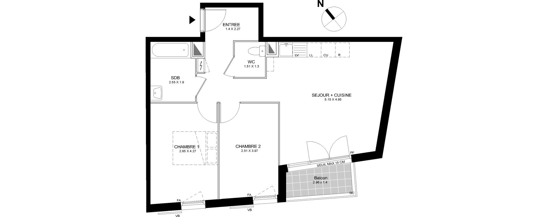 Appartement T3 de 59,52 m2 &agrave; Bobigny Centre