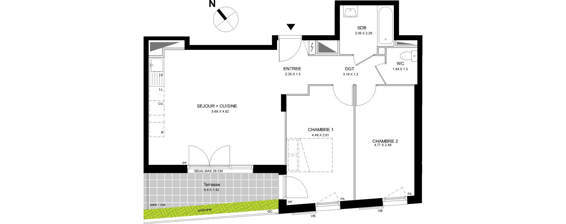 Appartement T3 de 64,28 m2 &agrave; Bobigny Centre