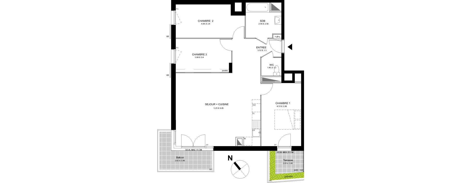 Appartement T4 de 79,33 m2 &agrave; Bobigny Centre