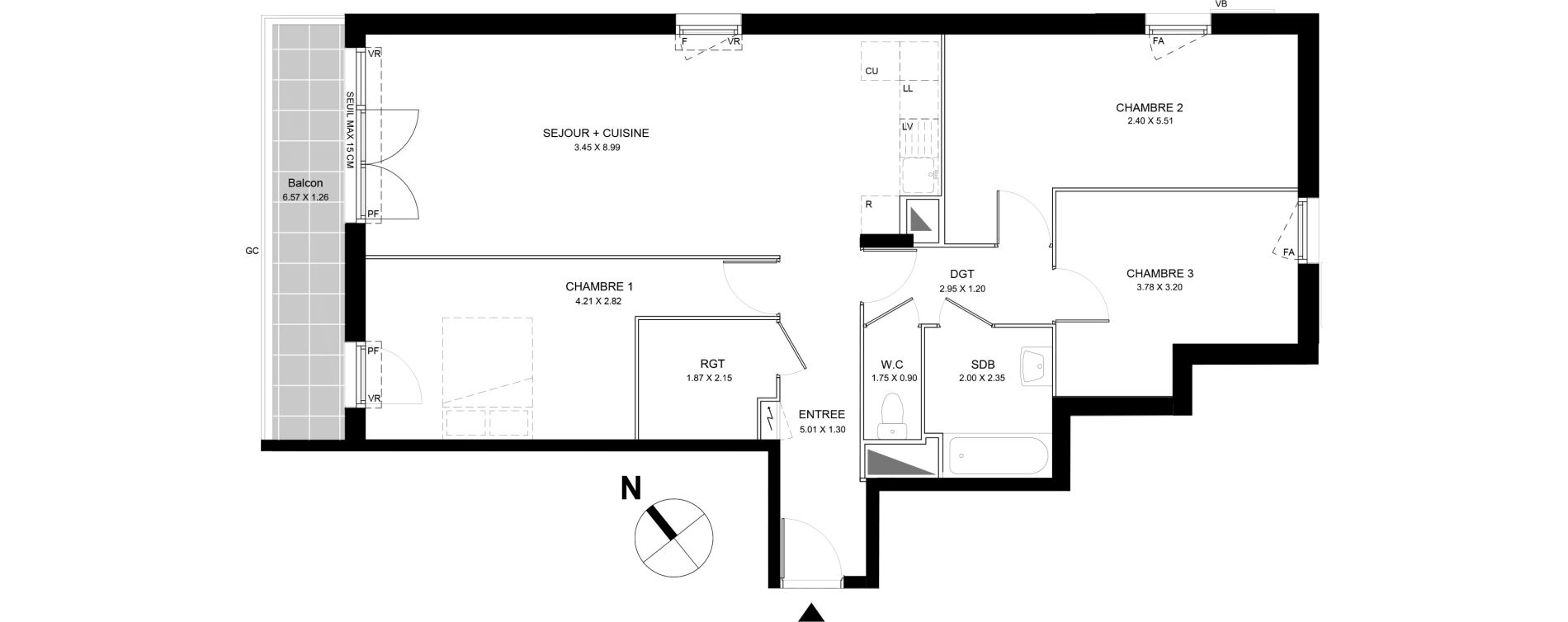 Appartement T4 de 87,86 m2 &agrave; Bobigny Centre