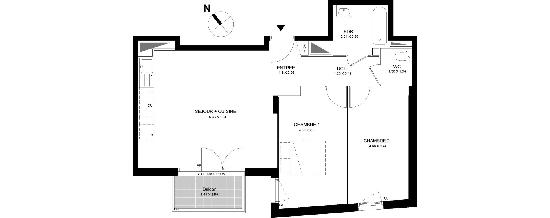Appartement T3 de 64,28 m2 &agrave; Bobigny Centre