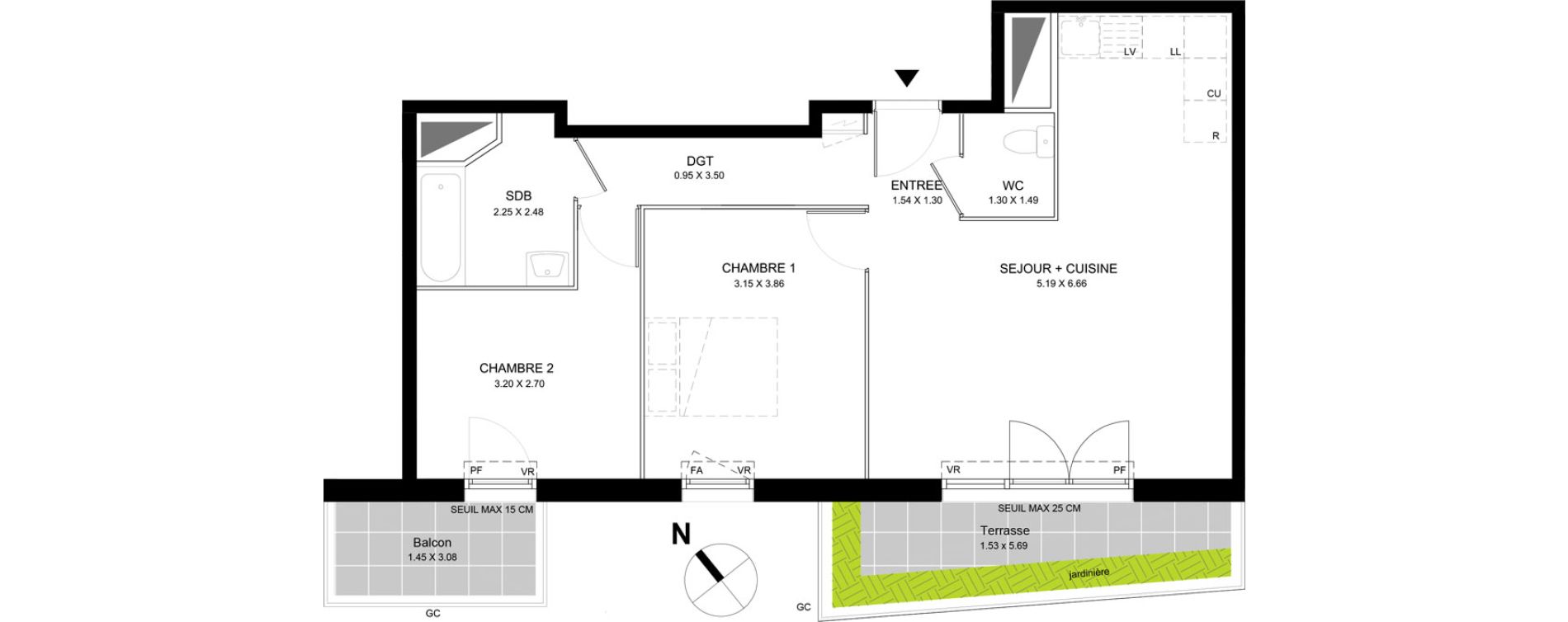 Appartement T3 de 60,96 m2 &agrave; Bobigny Centre
