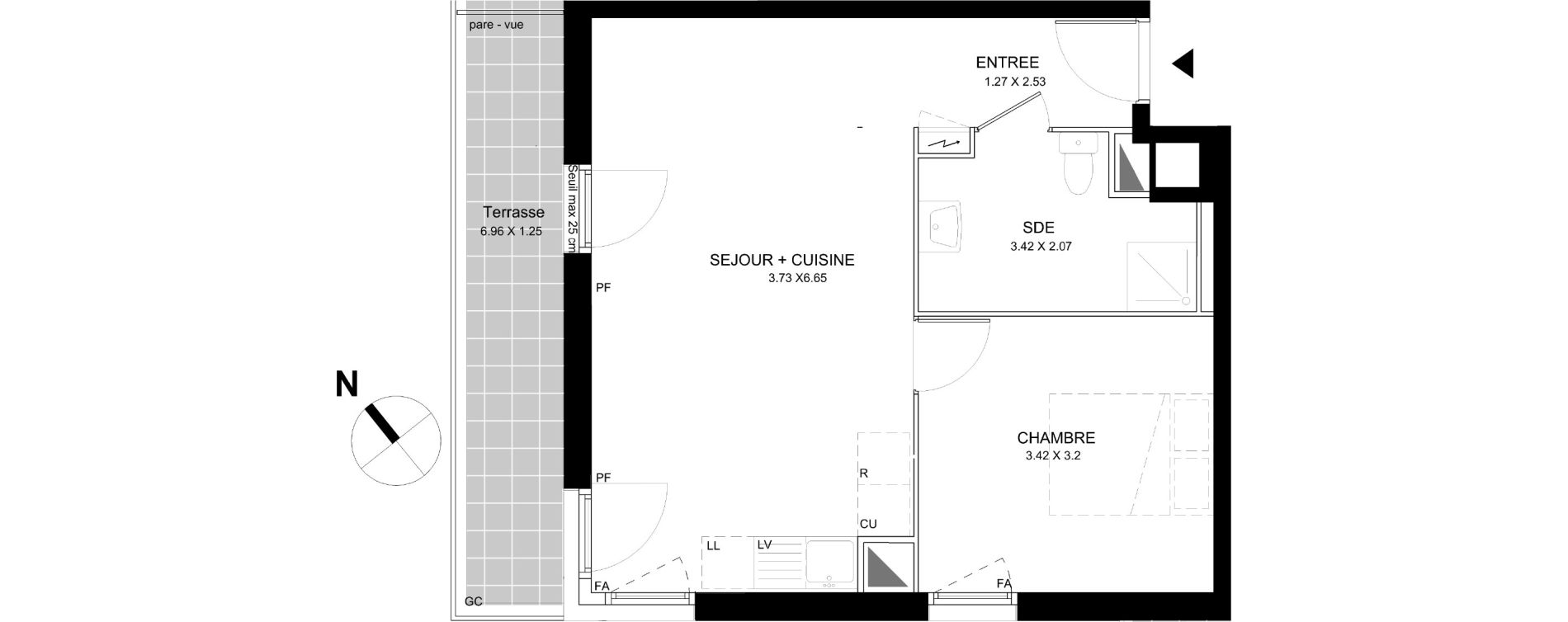 Appartement T2 de 44,27 m2 &agrave; Bobigny Centre