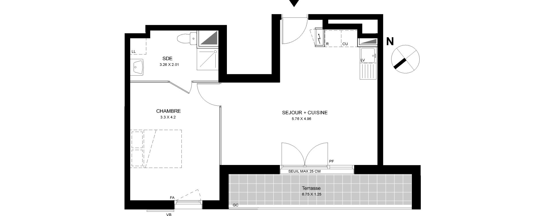 Appartement T2 de 44,22 m2 &agrave; Bobigny Centre