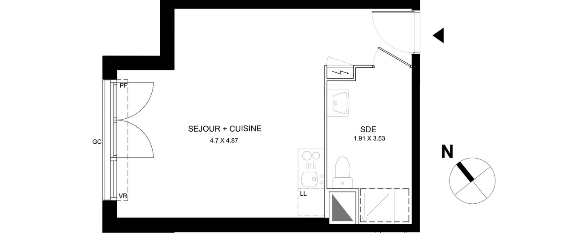 Appartement T1 de 29,15 m2 &agrave; Bobigny Centre