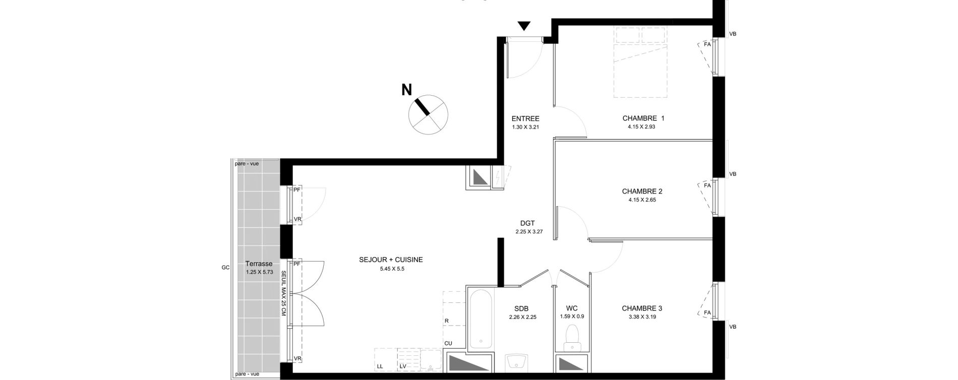 Appartement T4 de 76,73 m2 &agrave; Bobigny Centre