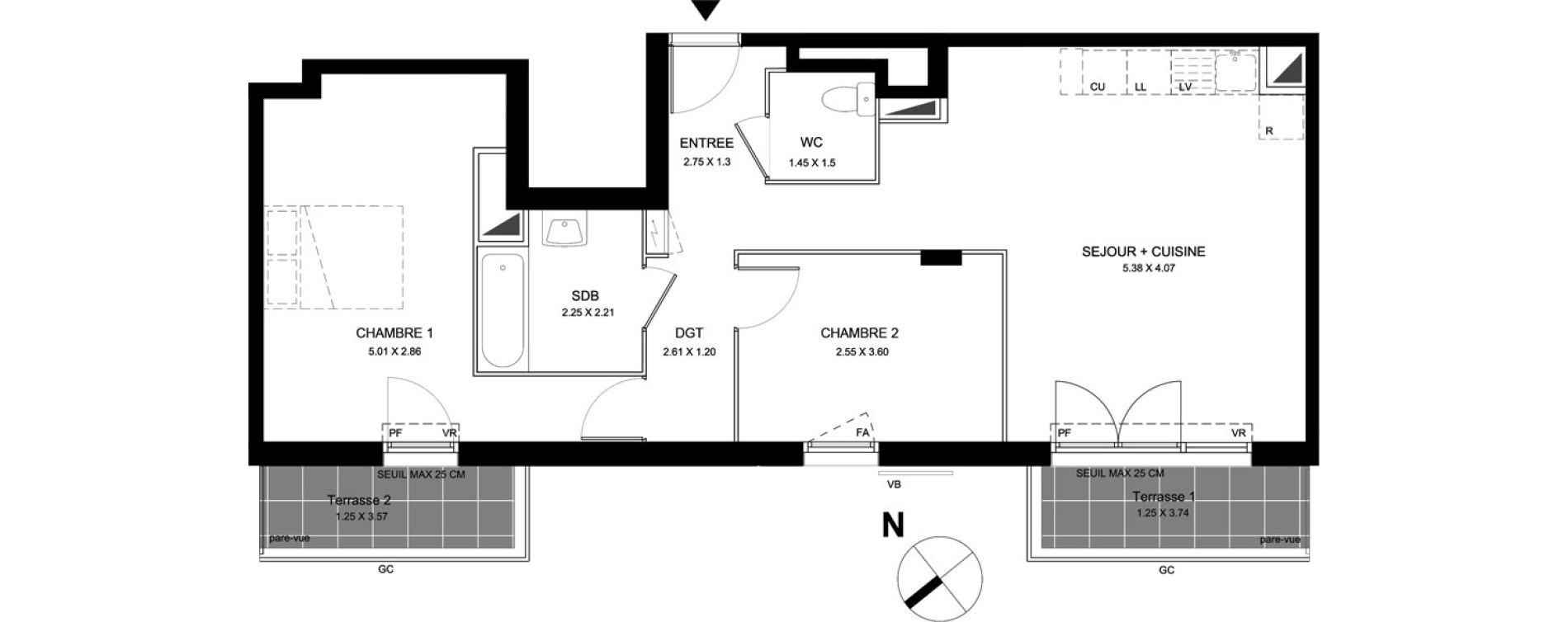 Appartement T3 de 66,08 m2 &agrave; Bobigny Centre