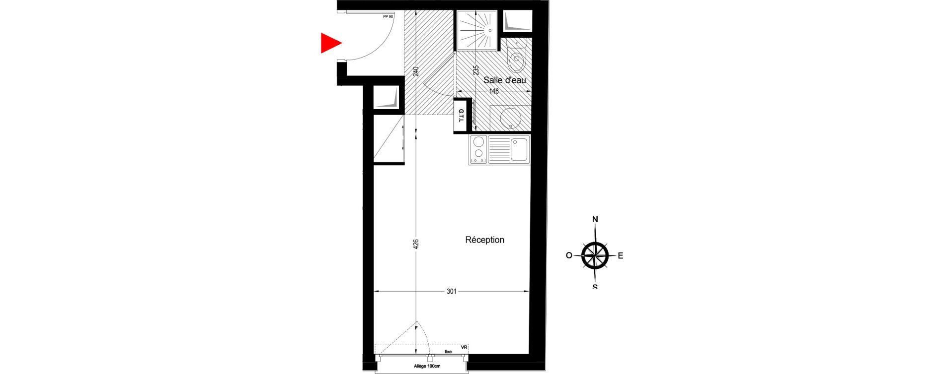 Appartement T1 de 19,68 m2 &agrave; Bobigny &eacute;cocit&eacute;